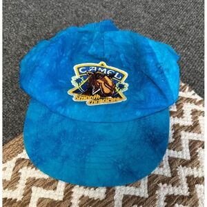 Vintage Camel Joe Hat Snapback Cigarette Smooth Character Blue Baseball Cap